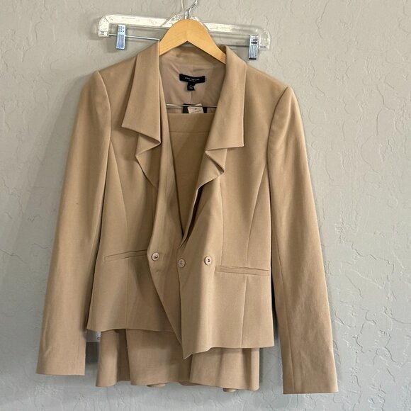 NWT Ann Taylor Beige 2 Piece Skirt Suit - Picture 5 of 12